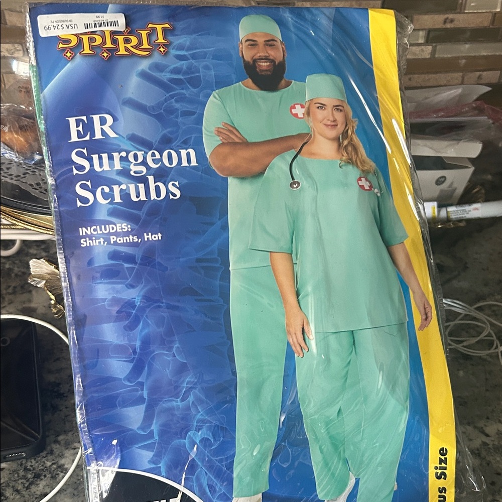Spirit ER Surgeon Scrubs Costume - Teal